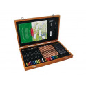 ESTUCHE DE PINTURA DERWENT ACADEMY MADERA LAPICES DE COLORES 35 PIEZAS