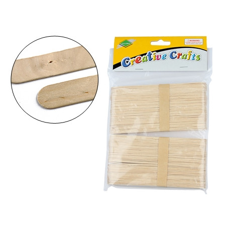 PALILLO PARA MANUALIDADES LIDERPAPEL MADERA COLOR NATURAL 15X2 CM BOLSA DE 100 UNIDADES