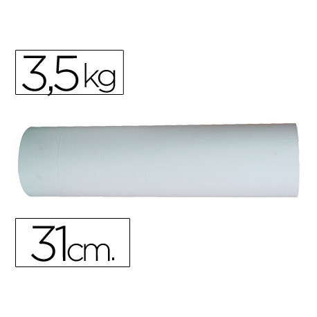 PAPEL BLANCO BOBINA ANCHO 31 CM LONGITUD 250 MT GRAMAJE 50 GR PESO 3,5 KG