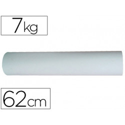 PAPEL BLANCO BOBINA ANCHO 62 CM LONGITUD 250 MT GRAMAJE 50 GR PESO 7 KG