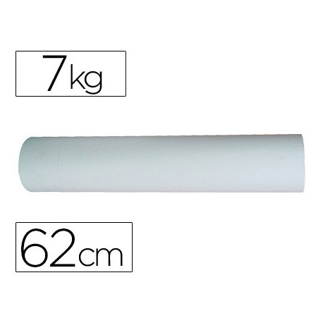 PAPEL BLANCO BOBINA ANCHO 62 CM LONGITUD 250 MT GRAMAJE 50 GR PESO 7 KG