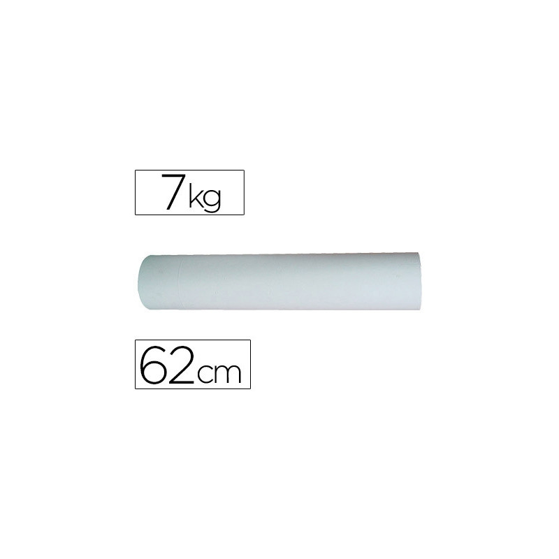 PAPEL BLANCO BOBINA ANCHO 62 CM LONGITUD 250 MT GRAMAJE 50 GR PESO 7 KG