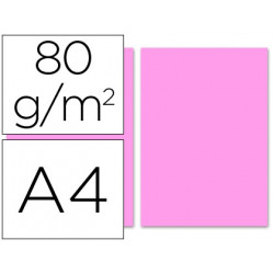 PAPEL COLOR LIDERPAPEL A4 80GR ROSA PAQUETE DE 100 HOJAS