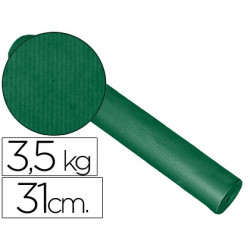 PAPEL DE REGALO KRAFT LISO KFC BOBINA ANCHO 31 CM PESO 3,5 KG GRAMAJE 60 GR COLOR VERDE