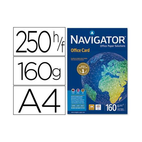 PAPEL FOTOCOPIADORA NAVIGATOR DIN A4 160 GRAMOS PAPEL MULTIUSO INK-JET Y LASER PAQUETE DE 250 HOJAS