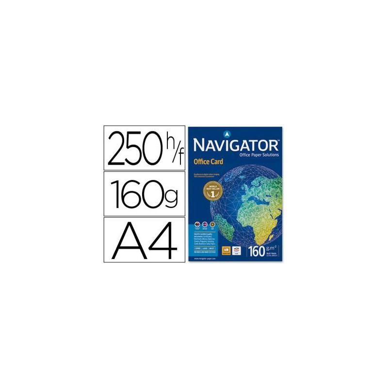 PAPEL FOTOCOPIADORA NAVIGATOR DIN A4 160 GRAMOS PAPEL MULTIUSO INK-JET Y LASER PAQUETE DE 250 HOJAS