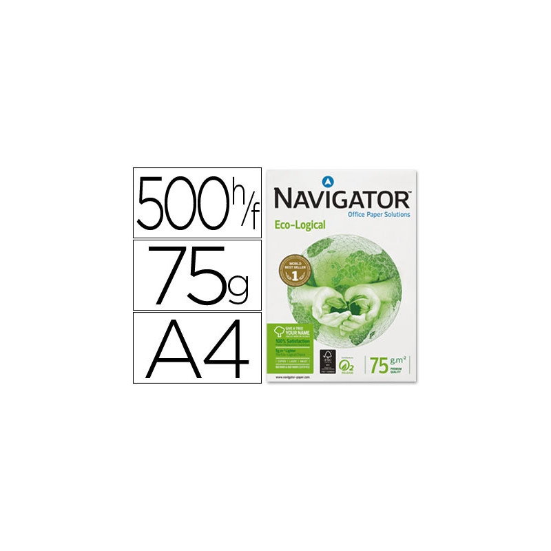 PAPEL FOTOCOPIADORA NAVIGATOR ECO LOGICAL DIN A4 75 GRAMOS PAQUETE DE 500 HOJAS