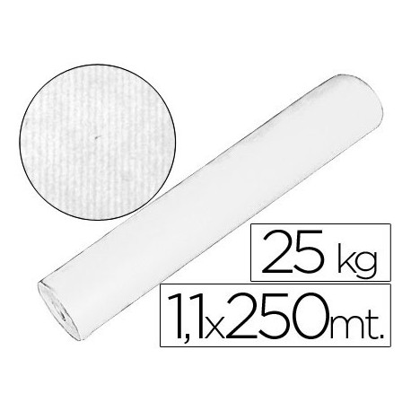 PAPEL KRAFT BLANCO BOBINA 20 KG 1,10 CM X 250 MT ESPECIAL PARA EMBALAJE