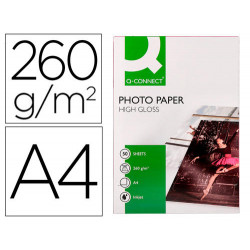 PAPEL Q-CONNECT FOTO GLOSSY DIN A4 ALTA CALIDAD DIGITAL PHOTO PARA INK-JET  DE 260GR