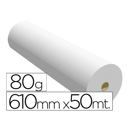 PAPEL REPROGRAFIA PARA PLOTTER 610MMX50MT 80GR IMPRESION INK-JET