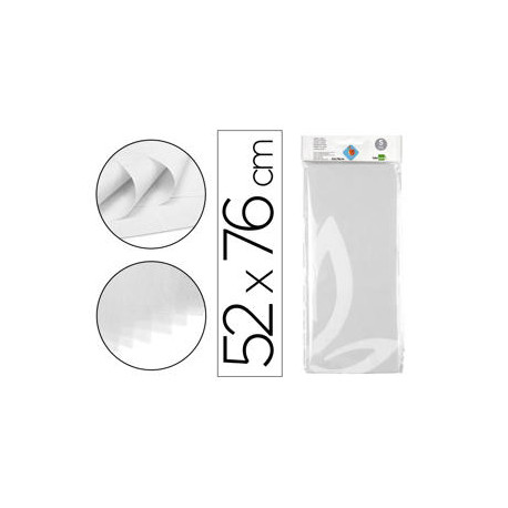 PAPEL SEDA LIDERPAPEL 52X76CM 18G/M2 BOLSA DE 5 HOJAS BLANCO