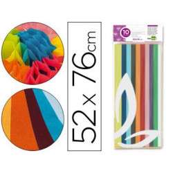 PAPEL SEDA LIDERPAPEL 52X76CM 18G/M2 BOLSA DE 10 HOJAS COLORES SURTIDOS