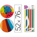 PAPEL SEDA LIDERPAPEL 52X76CM 18G/M2 BOLSA DE 10 HOJAS COLORES SURTIDOS