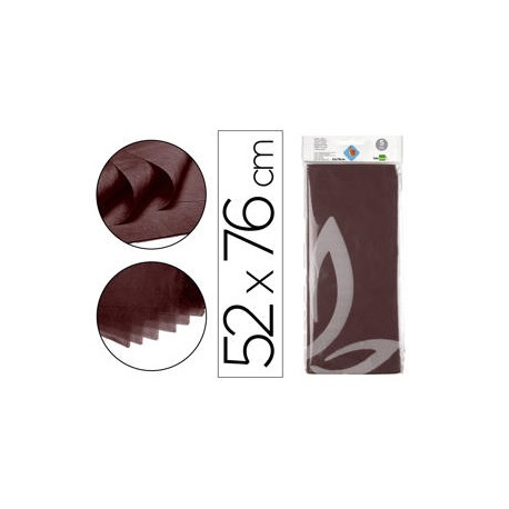 PAPEL SEDA LIDERPAPEL 52X76CM 18G/M2 BOLSA DE 5 HOJAS MARRON