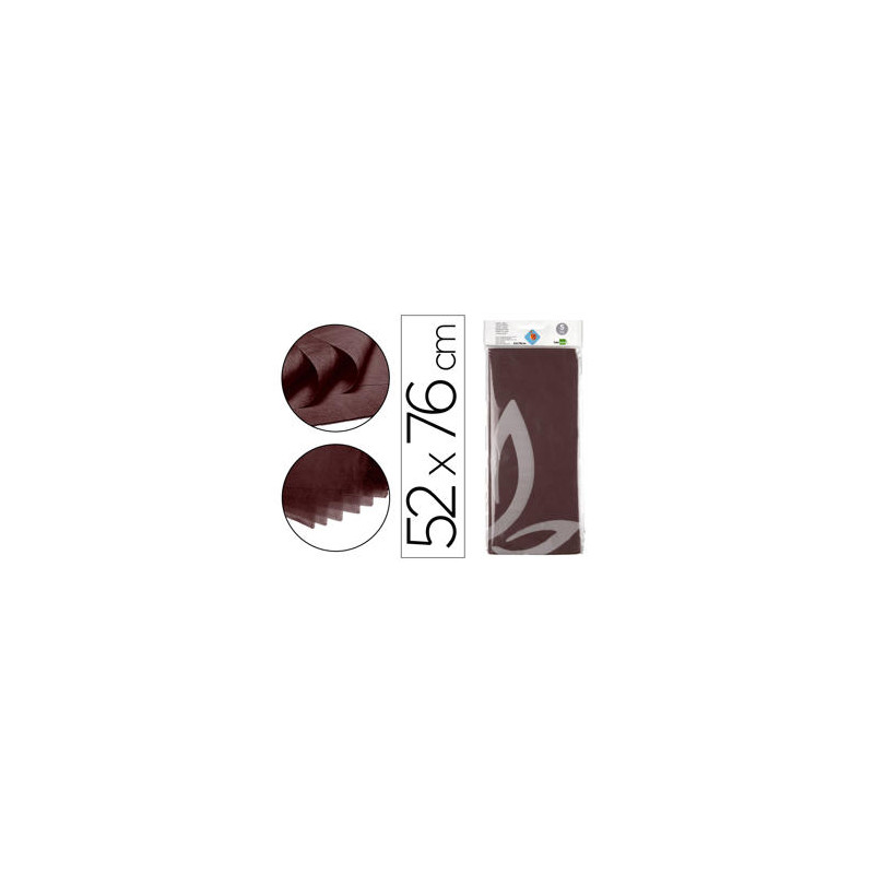 PAPEL SEDA LIDERPAPEL 52X76CM 18G/M2 BOLSA DE 5 HOJAS MARRON