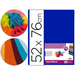 PAPEL SEDA LIDERPAPEL AZUL 52X76 CM 18 GR PAQUETE DE 25 HOJAS