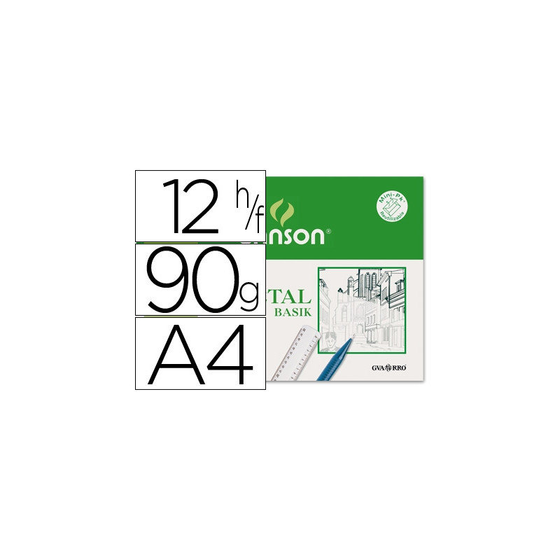 PAPEL VEGETAL GUARRO DIN A4 90-95 GR MINIPACK DE 12 HOJAS