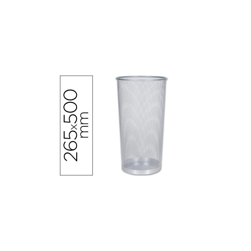 PARAGUERO METALICO Q-CONNECT KF00828 REJILLA PLATA 26,5 DIAMETRO X 50 CM