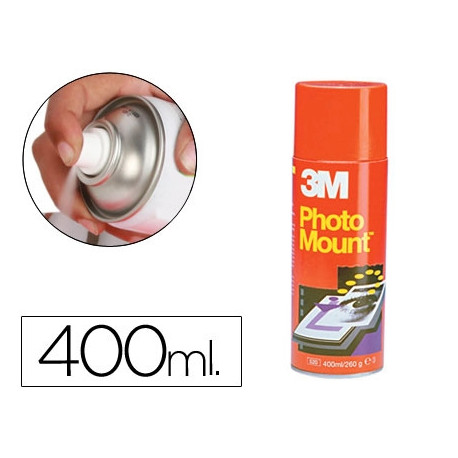 PEGAMENTO 3M SPRAY PHOTO MOUNT ADHESIVO PERMANENTE BOTE DE 400 ML