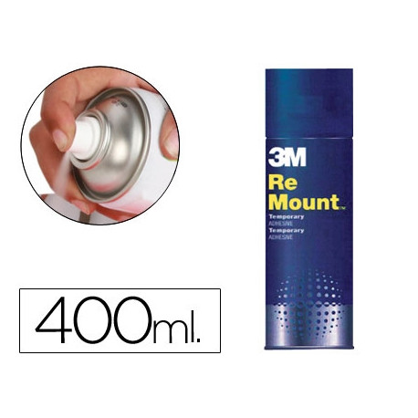 PEGAMENTO 3M SPRAY REMOUNT ADHESIVO REPOSICIONABLE INDEFINIDAMENTE BOTE DE 400 ML