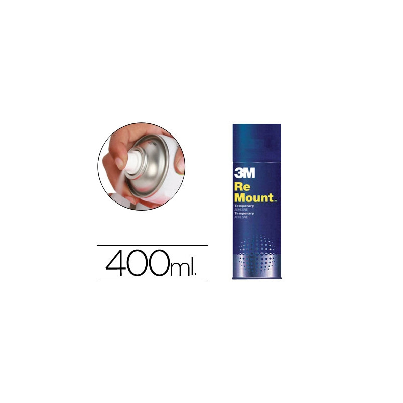 PEGAMENTO 3M SPRAY REMOUNT ADHESIVO REPOSICIONABLE INDEFINIDAMENTE BOTE DE 400 ML