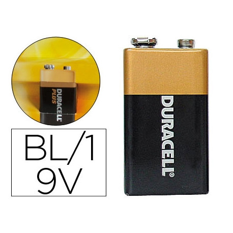 PILA DURACELL ALCALINA PLUS 9V BLISTER CON 1 UNIDAD