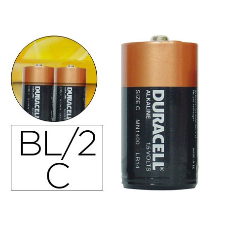 PILA DURACELL ALCALINA PLUS C BLISTER DE 2 UNIDADES