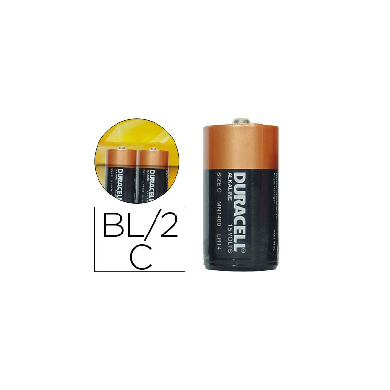 PILA DURACELL ALCALINA PLUS C BLISTER DE 2 UNIDADES