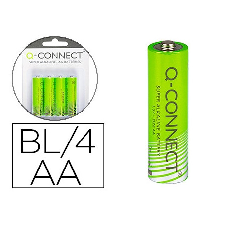 PILA Q-CONNECT ALCALINA AA BLISTER CON 4 UNIDADES