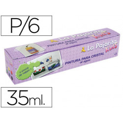 PINTURA LACA CRISTAL LA PAJARITA KIDS 35 ML CAJA DE 6 UNIDADES COLORES SURTIDOS + PINCEL