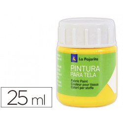 PINTURA PARA TELA LA PAJARITA AMARILLO REAL 25 ML