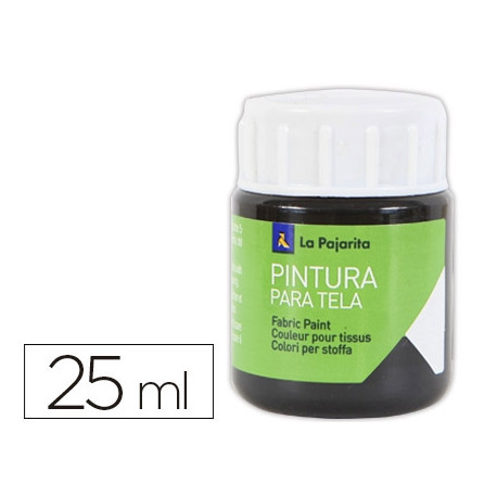 PINTURA PARA TELA LA PAJARITA NEGRO 25 ML