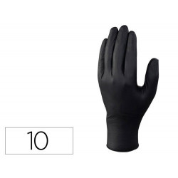 GUANTES DE NITRILO DELTAPLUS NO EMPOLVADO DESECHABLE TALLA 10 COLOR NEGRO CAJA DE 100 UNIDADES