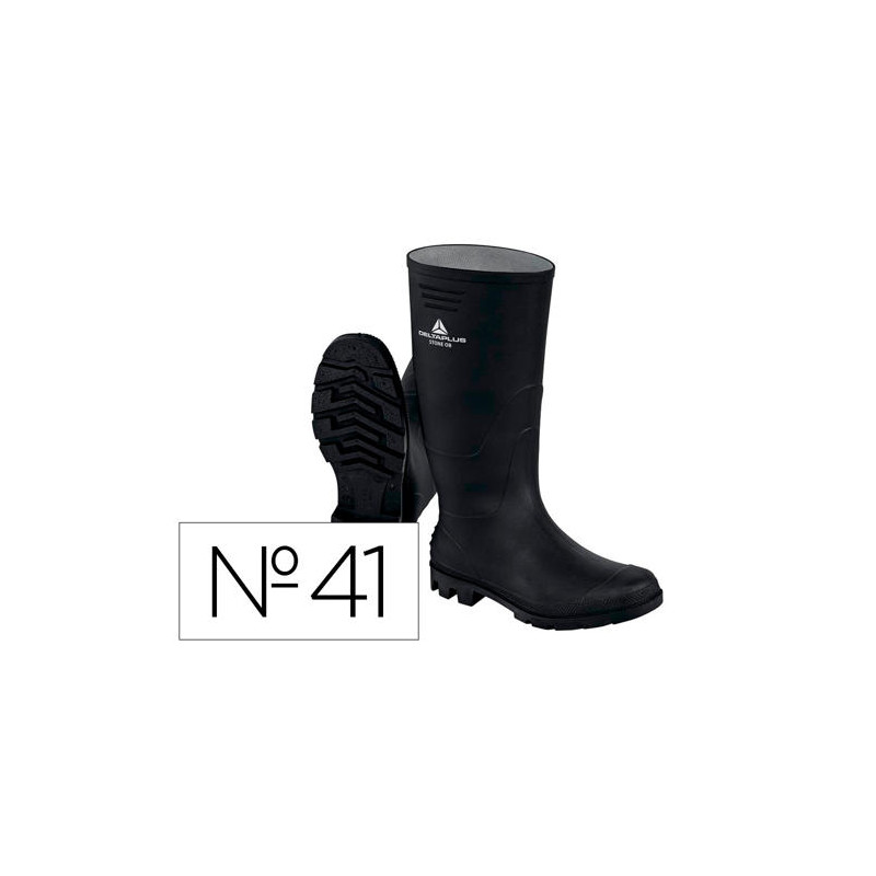 BOTAS DELTAPLUS DE SEGURIDAD STONE PVC NEGRO SUELA DE TACOS TALLA 41