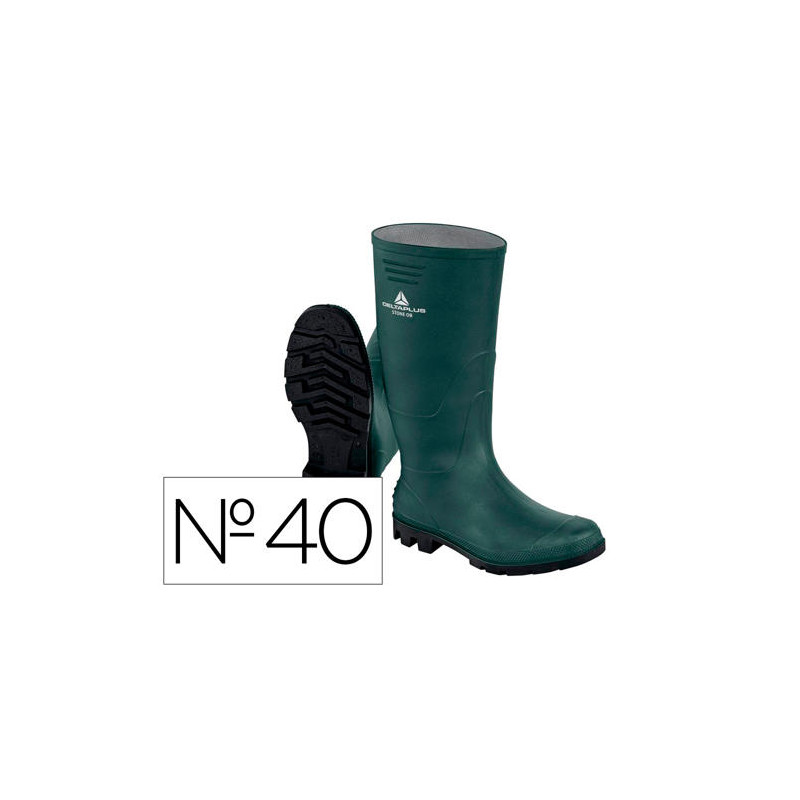 BOTAS DELTAPLUS DE SEGURIDAD STONE PVC VERDE SUELA DE TACOS TALLA 40