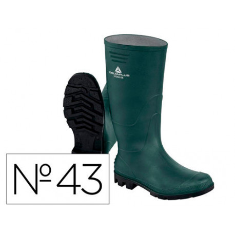 BOTAS DELTAPLUS DE SEGURIDAD STONE PVC VERDE SUELA DE TACOS TALLA 43