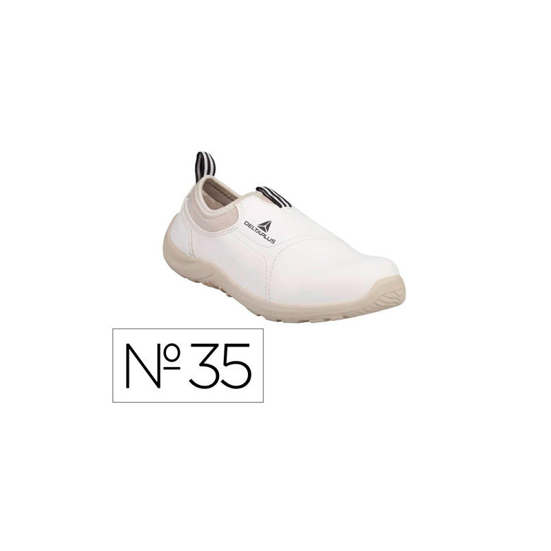 ZAPATOS DE SEGURIDAD DELTAPLUS MICROFIBRA PU SUELA PU MONO-DENSIDAD COLOR BLANCO TALLA 35