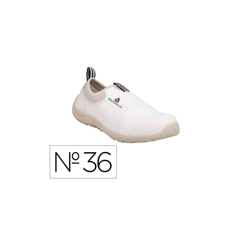 ZAPATOS DE SEGURIDAD DELTAPLUS MICROFIBRA PU SUELA PU MONO-DENSIDAD COLOR BLANCO TALLA 36