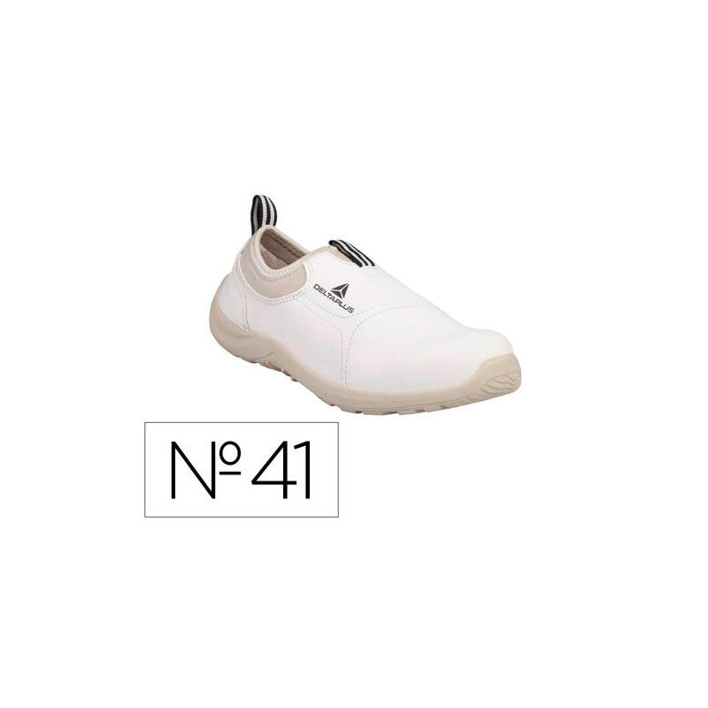 ZAPATOS DE SEGURIDAD DELTAPLUS MICROFIBRA PU SUELA PU MONO-DENSIDAD COLOR BLANCO TALLA 41