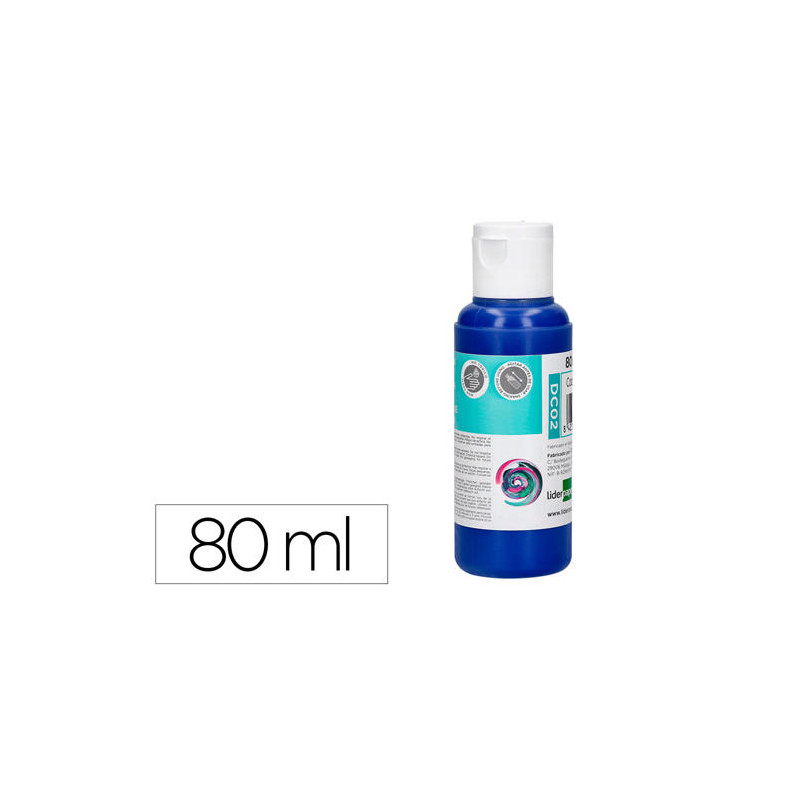 PINTURA ACRILICA LIDERPAPEL BOTE DE 80 ML AZUL ULTRAMAR