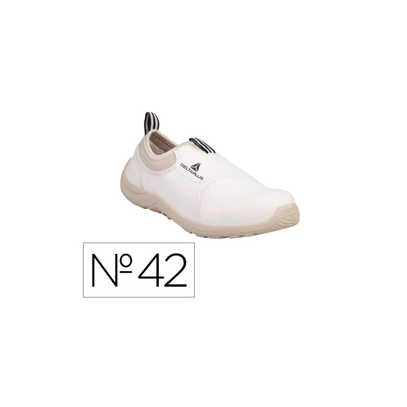 ZAPATOS DE SEGURIDAD DELTAPLUS MICROFIBRA PU SUELA PU MONO-DENSIDAD COLOR BLANCO TALLA 42