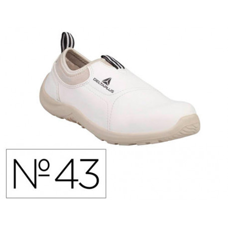 ZAPATOS DE SEGURIDAD DELTAPLUS MICROFIBRA PU SUELA PU MONO-DENSIDAD COLOR BLANCO TALLA 43