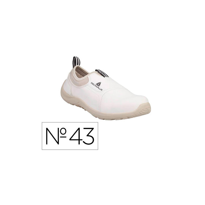 ZAPATOS DE SEGURIDAD DELTAPLUS MICROFIBRA PU SUELA PU MONO-DENSIDAD COLOR BLANCO TALLA 43