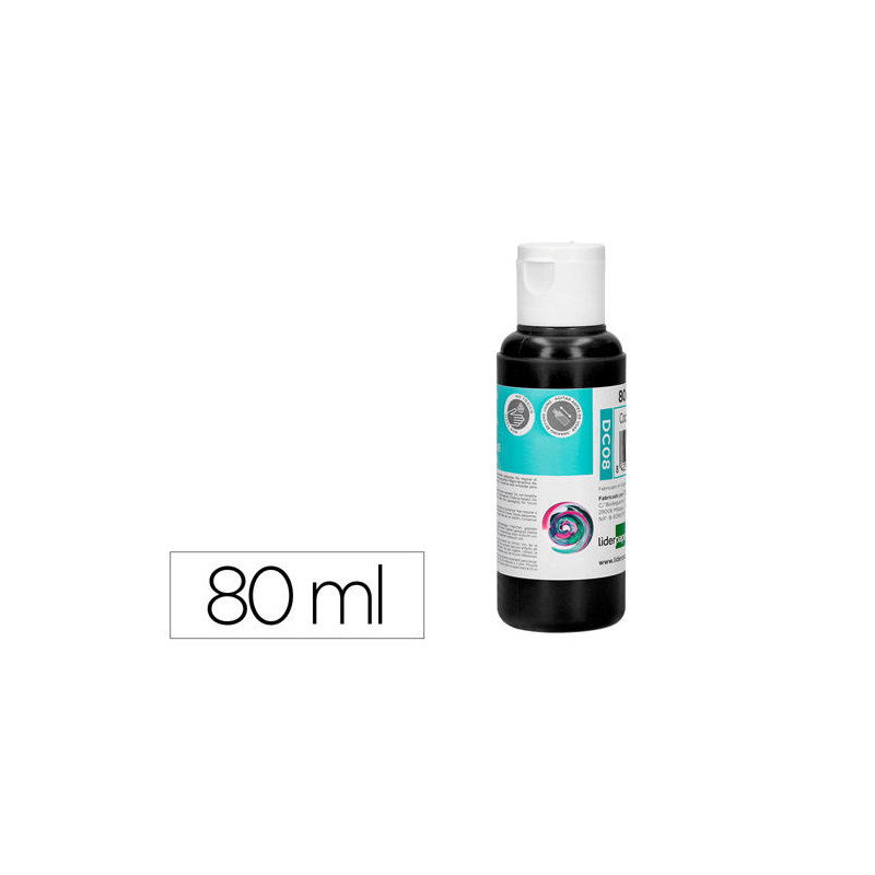 PINTURA ACRILICA LIDERPAPEL BOTE DE 80 ML NEGRO