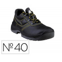 ZAPATOS DE SEGURIDAD DELTAPLUS PIEL CRUPON PIGMENTADA SUELA PU BI DENSIDAD COLOR NEGRO TALLA 40