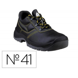 ZAPATOS DE SEGURIDAD DELTAPLUS PIEL CRUPON PIGMENTADA SUELA PU BI DENSIDAD COLOR NEGRO TALLA 41