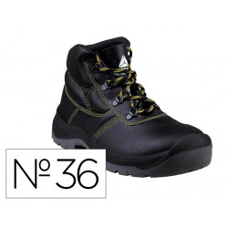 BOTAS DELTAPLUS DE SEGURIDAD PIEL CRUPON PIGMENTADA SUELA PU BI-DENSIDAD COLOR NEGRO TALLA 36