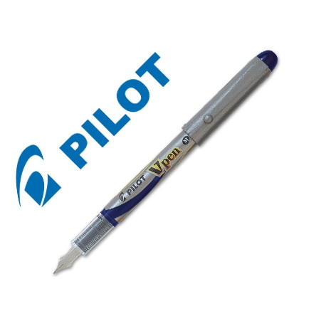 PLUMA PILOT V PEN SILVER DESECHABLE AZUL SVP-4ML