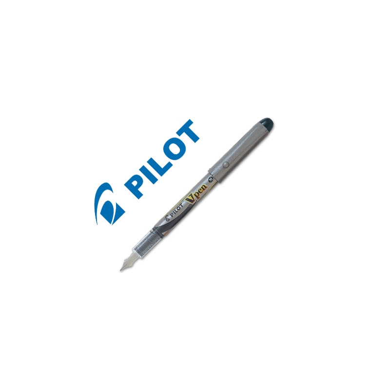 PLUMA PILOT V PEN SILVER DESECHABLE NEGRO SVP-4WB