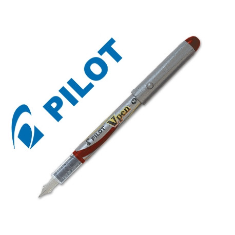 PLUMA PILOT V PEN SILVER DESECHABLE ROJO SVP-4WR